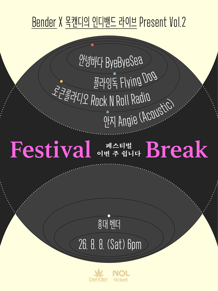 Bender X 목캔디의 인디밴드 라이브 Present Vol.2: FESTIVAL BREAK 포스터