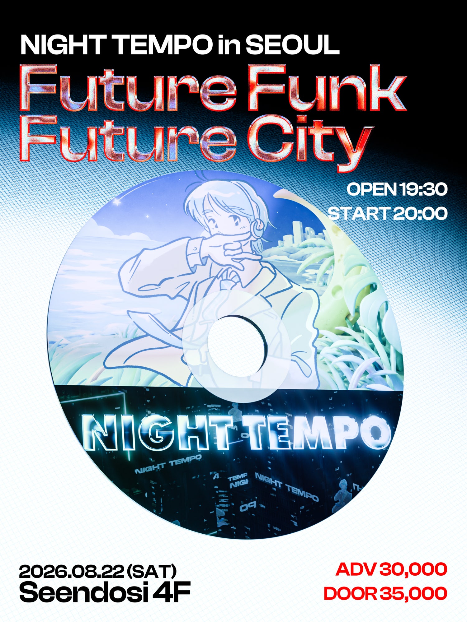 NIGHT TEMPO in SEOUL: Future Funk, Future City 공연 포스터
