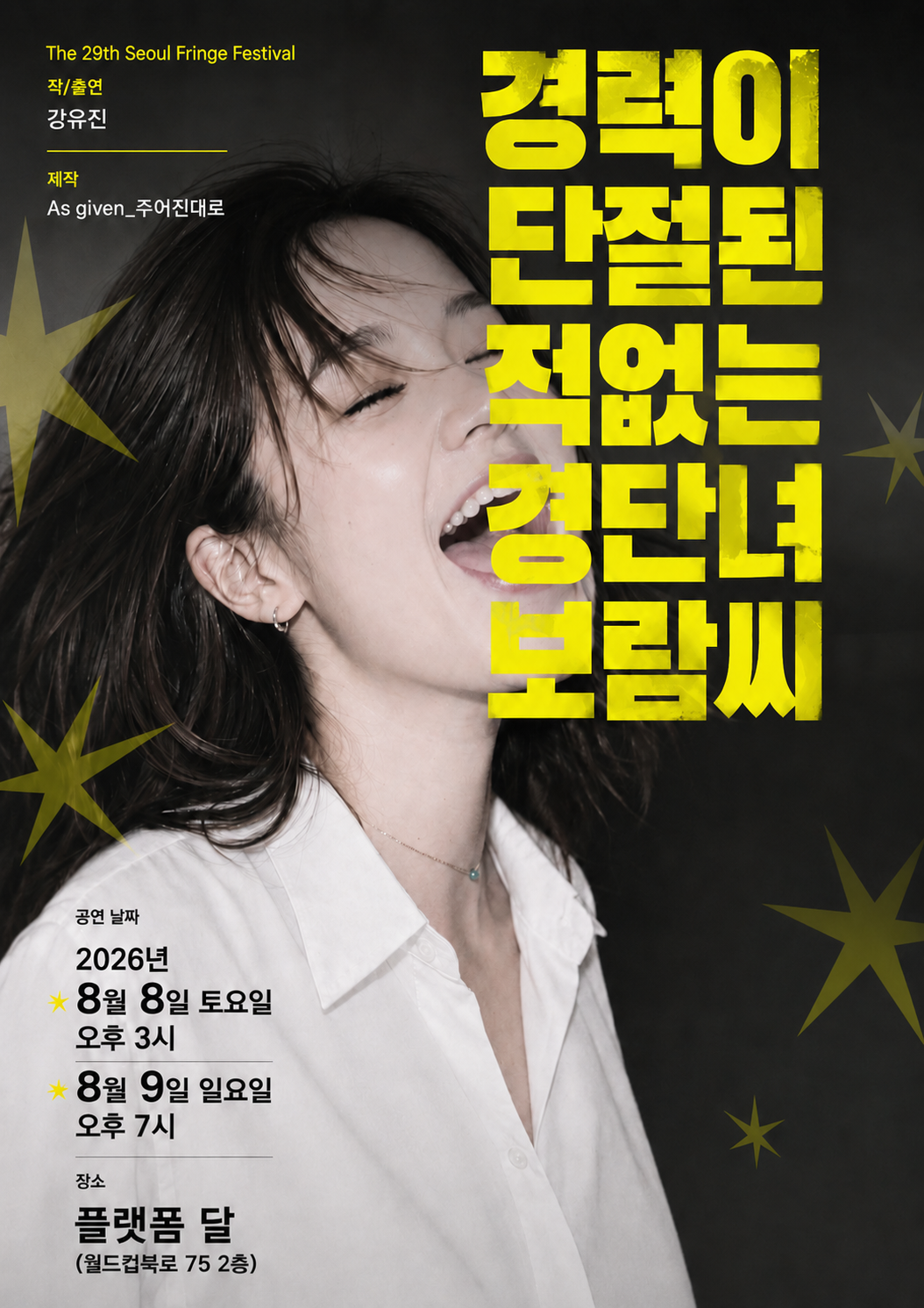 제29회 서울프린지페스티벌, 경력이 단절된 적 없는 경단녀 보람씨 공연 포스터
